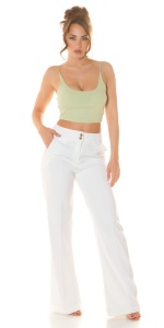 Top dama crop verde deschis cu bretele subțiri – casual, lejer, ideal pentru vară - Img 6