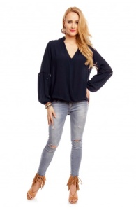 Bluza dama usoara tip ie bleumarin - Img 1