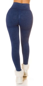 Colanți damă push-up bleumarin, talie înaltă, modelatori, efect anti-celulitic – fit & fashion - Img 7