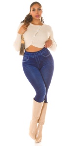 Colanți damă tip blugi, cu talie înaltă, model push-up, material elastic, bleumarin - Img 9