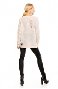 Pulover Calduros din Tricot cu Taieturi Decorative - Img 5