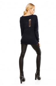Pulover Calduros din Tricot cu Taieturi Decorative - Img 16