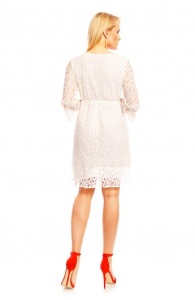 Rochie din dantela si broderie cu manecile treisferturi - Img 8