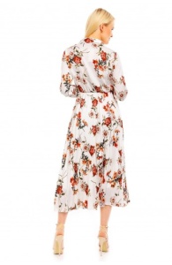 Rochie lunga tip camasa cu imprimeu floral - Img 8