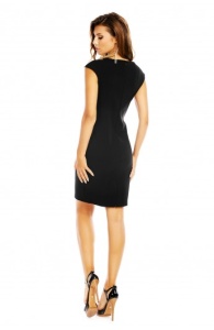 Rochie Midi cu Insertii din Piele si Maneci Scurte - Img 4