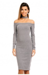Rochie midi cu maneca lunga din tricot - Img 1