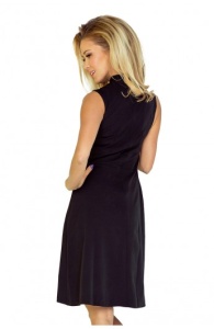 Rochie neagra cu guler ridicat - Img 2