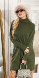 Rochie Pulover Oversize cu Guler Înalt – Tricot Moale, Casual & Elegant - Img 2
