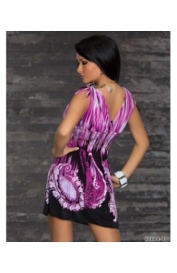 Rochita Boho Chic cu Imprimeu Violet - Img 2