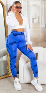 Colanți damă colorați cu imprimeu tie-dye – model mulat, talie înaltă, sport & casual - Img 1