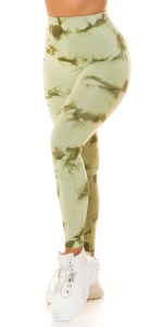 Colanți damă colorați cu imprimeu tie-dye – model mulat, talie înaltă, sport & casual - Img 11