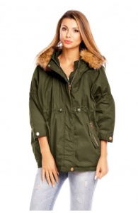 Geacă de damă cu blană artificială - stil casual-chic - Img 2