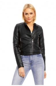 Jacheta Biker Simpla Cu Fermoar Asimetric - Img 1