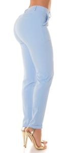Pantaloni damă eleganți office cu croi conic – talie medie – disponibile alb și bleu - Img 7