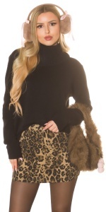Pulover damă cu guler înalt, croială lejeră, material tricotat premium - Img 12