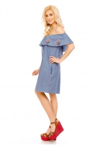 Rochie cu aspect de blugi cu umerii goi - Img 4