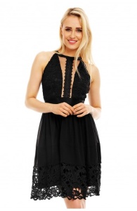 Rochie eveniment scurta cu aplicatii din dantela - Img 2