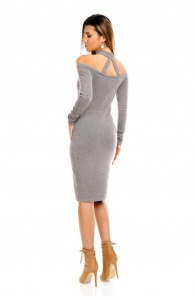 Rochie midi cu maneca lunga din tricot - Img 3