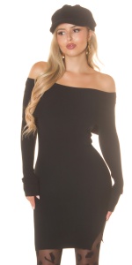 Rochie tricotată tip pulover, cu umeri goi, mulată pe corp – elegantă și călduroasă - Img 12