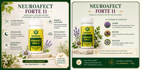 Neuroafect Forte 11 - 3 x 60 comp - Pachet Economic - Img 2