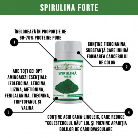 Spirulina Forte 500mg 60 tablete - Img 2