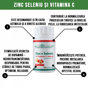 Zinc Seleniu și Vitamina C 90 capsule - Img 2