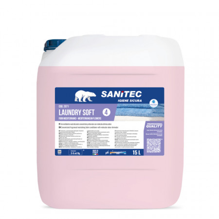 SANITEC Laundry soft Balsam neutralizant super concentrat cu miros de flori mediteraneene, 15000 ml