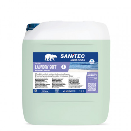 SANITEC Laundry soft Balsam neutralizant concentrat cu miros de mosc alb, 15000 ml