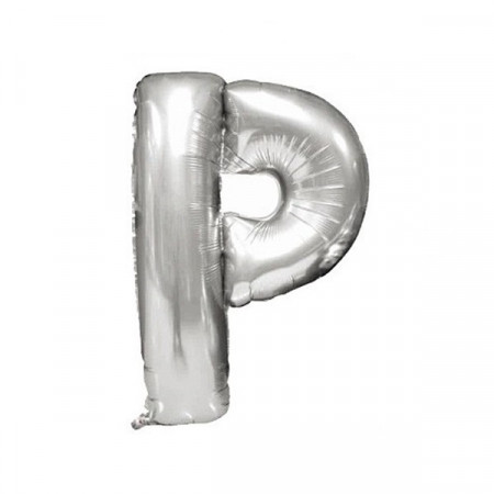 Baloane folie 32" (67cm) argintiu litera P
