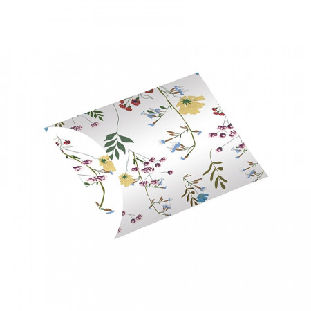 Cutie cadou pliabila din carton - flori de camp pe fundal alb, 25 x 33 cm