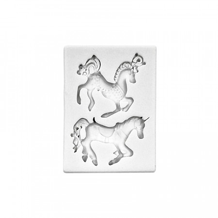 Forma de turnat / modelat din silicon DIY - unicorni, 8.6 x 6.5 x 0.9 cm