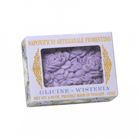 Sapun "Boticelli" din Toscana, parfum de glicina - 125 g, in cutie cu fereastra