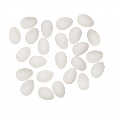 Set 24 oua din plastic albe, 4 cm