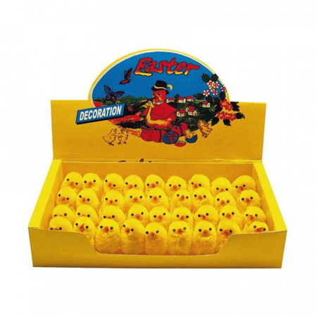 Set 36 puisori mini galbene din plus, 3 cm