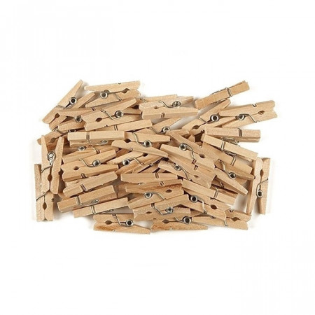 Set 50 clestisori din lemn natur, 3 x 0.4 cm