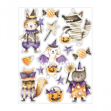 Sticker geam cu motive Halloween - pisicute Halloween, 29 x 41 cm