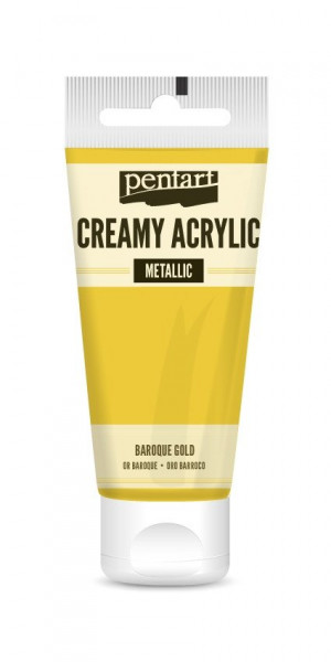 Vopsea acrilica cremoasa metalizata Pentart 60 ml - Aur baroc