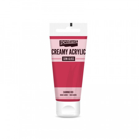 Vopsea acrilica cremoasa semilucioasa 200 ml - Rosu carmin