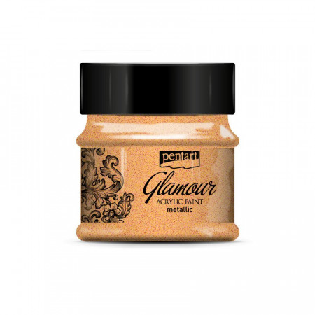 Vopsea acrilica metalizata GLAMOUR Pentart 50 ml - Aur rosiatic