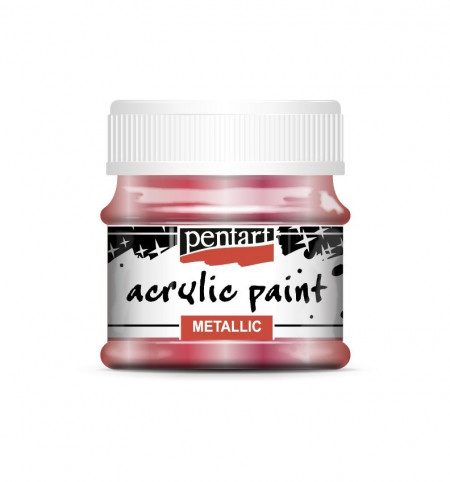 Vopsea acrilica metalizata Pentart 50ml - Cupru rosu