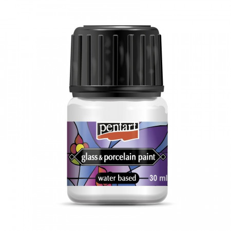 Vopsea pentru sticla si portelan Pentart 30 ml - Alb