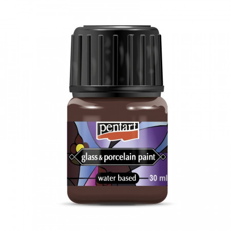 Vopsea pentru sticla si portelan Pentart 30ml - Maro