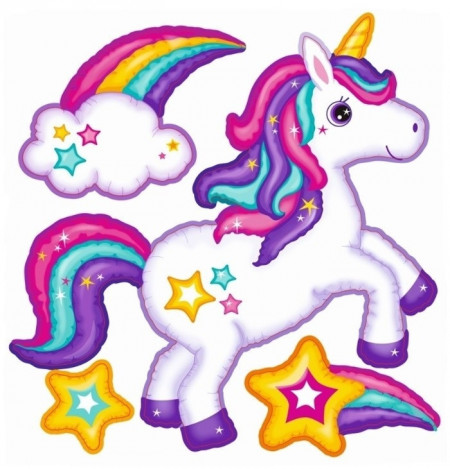 Autocolant 3D pufos - Unicorn