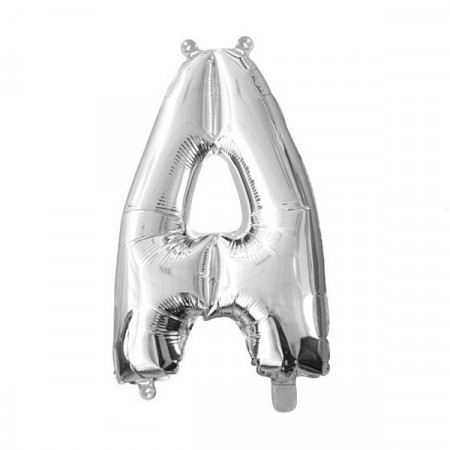 Baloane folie 16" (41cm) argintiu litera A