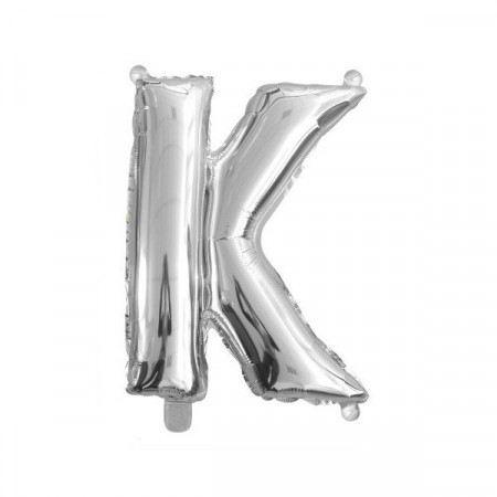 Baloane folie 16" (41cm) argintiu litera K