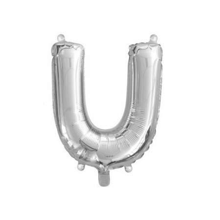 Baloane folie 16" (41cm) argintiu litera U