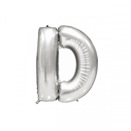 Baloane folie 32" (67cm) argintiu litera D