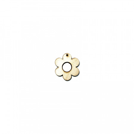 Blank din lemn cu figurina floricica, 3 x 0.3 cm