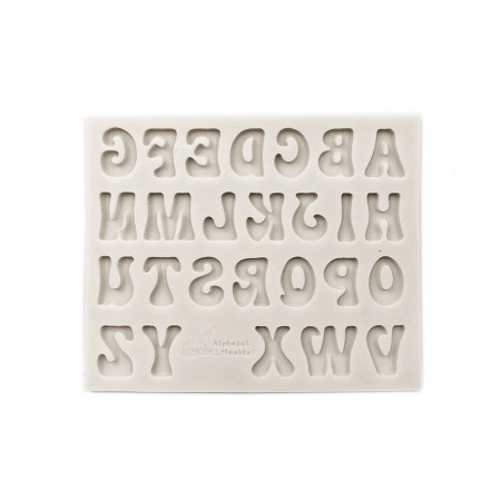 Forma de turnat / modelat din silicon DIY - abecedar cu majuscule, 12.5 x 10.5 x 0.7 cm