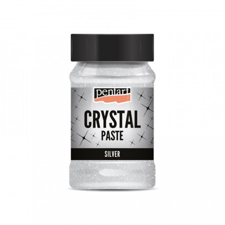 Pasta cristale pe baza de apa Pentart 100 ml - Argintiu